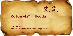 Kolompár Hedda névjegykártya